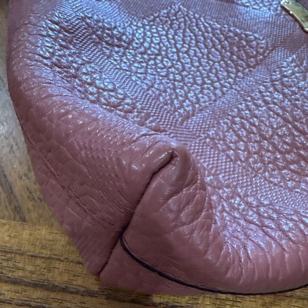 BURBERRY Crossbody Bag Pink Embossed Leather Good Used Condition - Picture 14 of 14